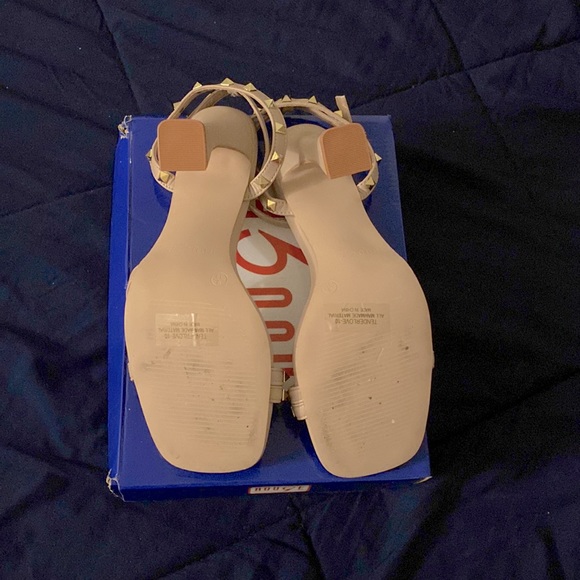 Nude Spiked Strap Heels - Picture 3 of 7